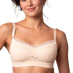 biustonosz damski koronkowy usztywniany bezfiszbinowy front bezowy db 9281 (Copy)