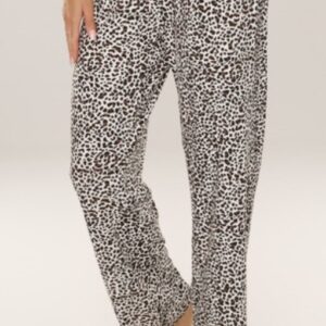 pol pl 852 Kendall De Lafense spodnie pizamowe damskie dlugie panterka wiskoza polska produkcja ecru 123045 13