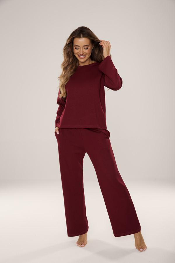 pol pl 886 Butter Dres damski De Lafense homewear z dzianiny maselko burgund 124986 4 (Copy)