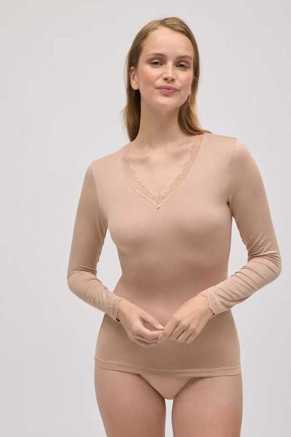 19458 1 camiseta interior mujer manga larga bambu transpirable ysabel mora nude (Copy)