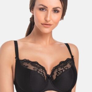 underwired soft bra with floral lace black (Copy)
